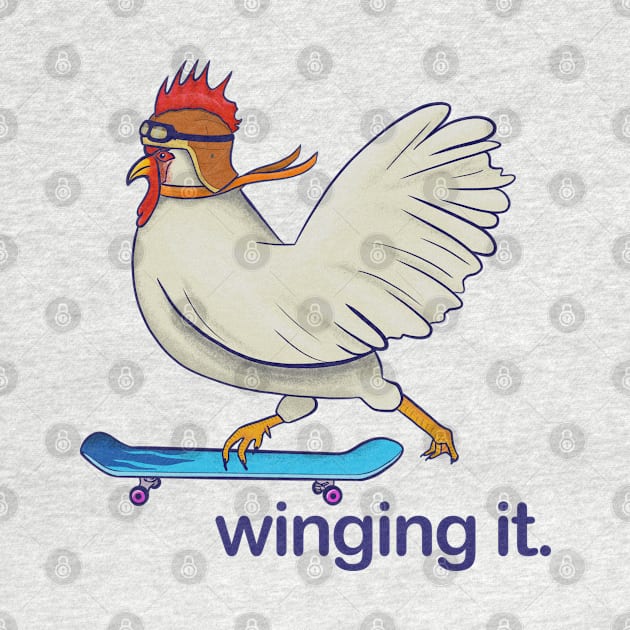 Winging It Chicken on a Skateboard by taheldesigns